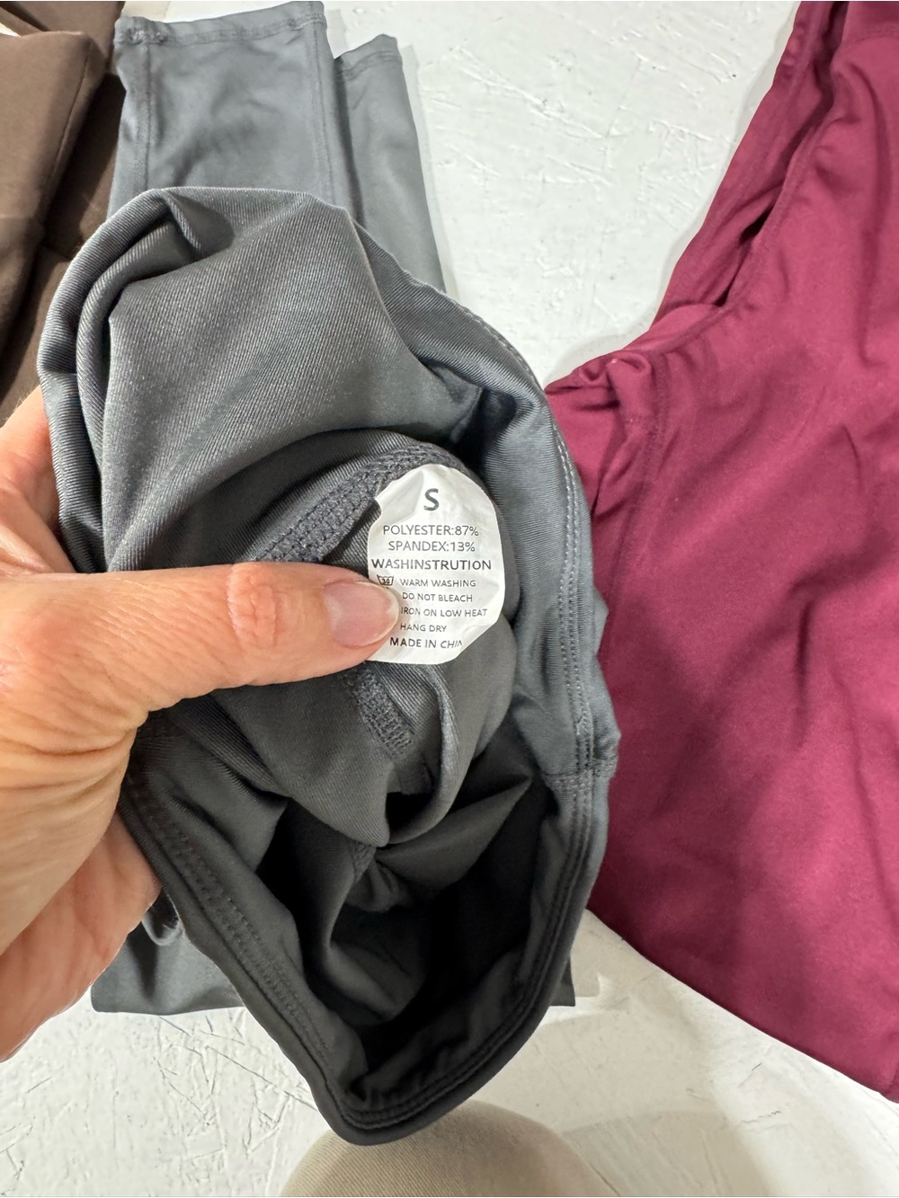 Mixed Women’s Active Leggings - Burgundy, Black, Gray, Purple, Blue, Brown - Picture 3 of 7